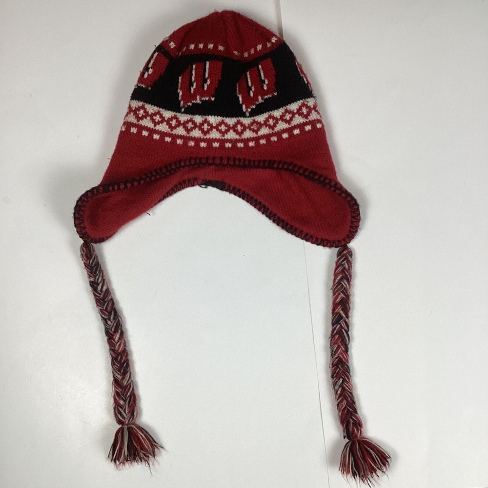 Wisconsin Badgers Hat Adult One Size Red Unbranded Winter Tight Knit